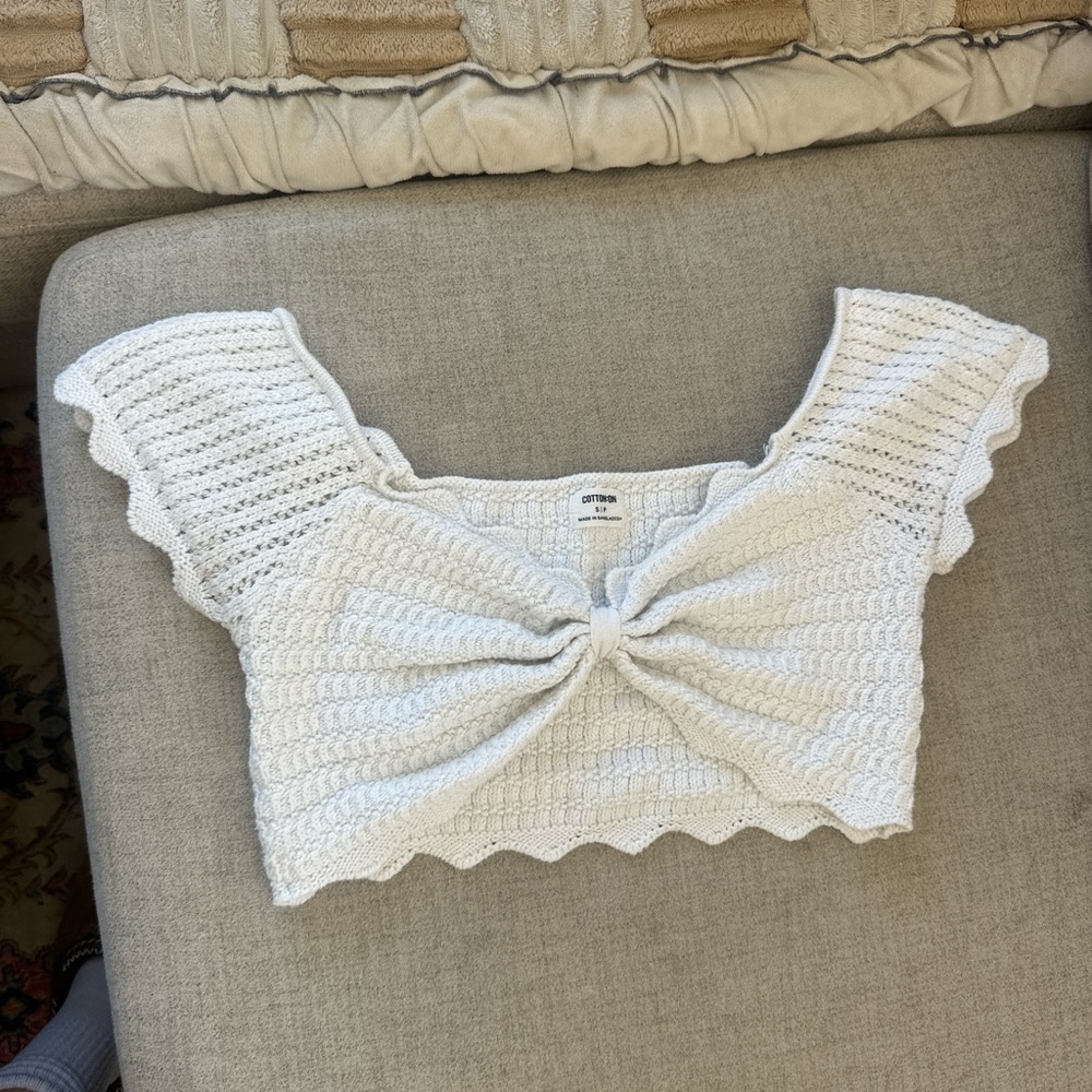 Cotton On White Crochet Crop Top